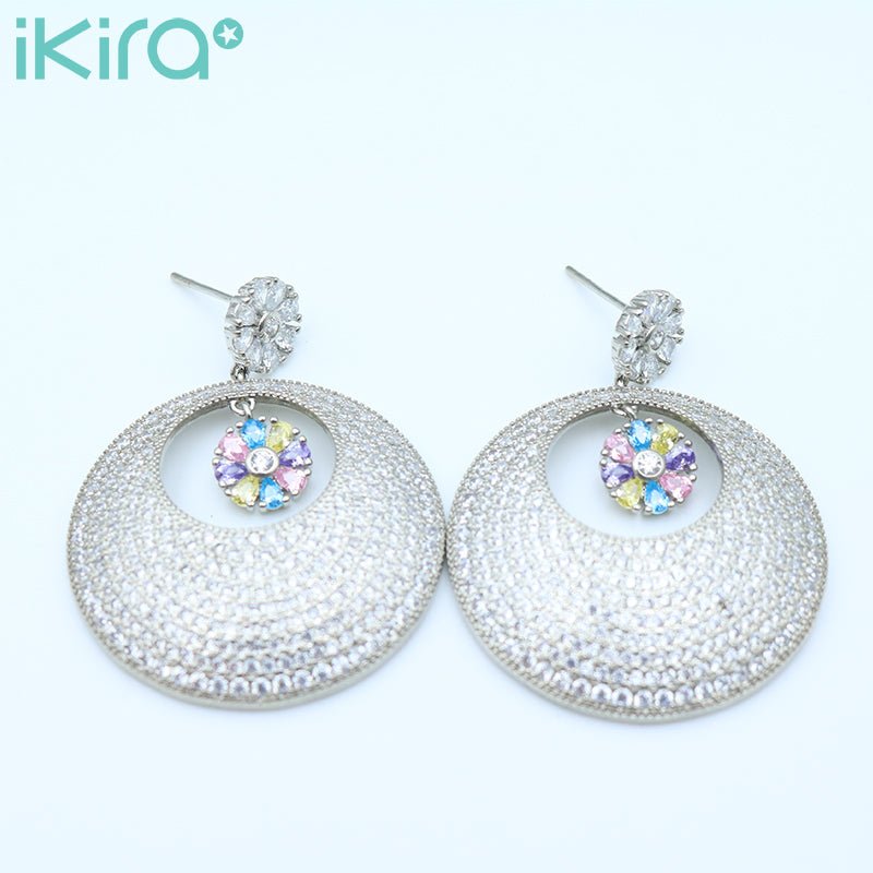 ikira_jewelry_earrings_colorful_disc_shaped_hoop_earrings_silver_1