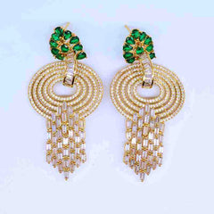 Elegant Sapphire Tassel Drop Earrings