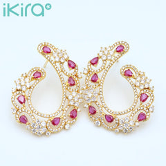 ikira_jewelry_earrings_gold_red_zircon_wing_stud_earrings_gold_1