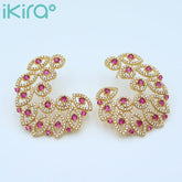 ikira_jewelry_earrings_gold_wing_with_red_diamonds_stud_earrings_red_1