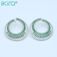 ikira_jewelry_earrings_moon_shaped_green_diamond_zircon_stud_earrings_green_1