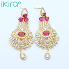 ikira_jewelry_earrings_red_gemstone_gold_drop_earrings_red_1