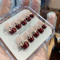 French style rhinestone nail art