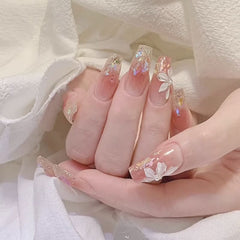 Ice Flower Aurora Diamond Nail Art