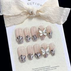 Sparkling Crystal Butterfly Nail Art