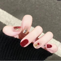 Wine Red Rose Nail Art