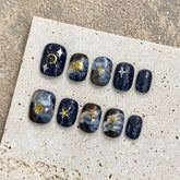 Hand drawn Starry Sky Nail Art