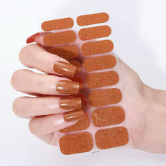 Oil film glitter green nail art