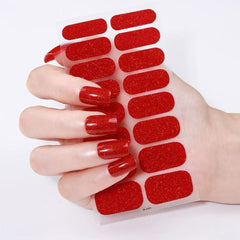 Oil film glitter green nail art