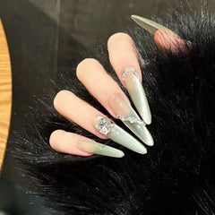 Slender pointed solid color series  nail art