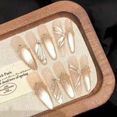 Slender pointed solid color series  nail art