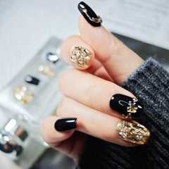 Nails Salon Acrylic Handmade, Press On Nails, 'BE YOUR OWN QUEEN', Manicure, Short Length, Coffin Shape, Gel Glue Included