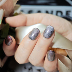 Nails Salon Acrylic Handmade, Press On Nails, 'STAR CLUSTER', Manicure, Extra short Length, Round Shape, Gel Glue Included