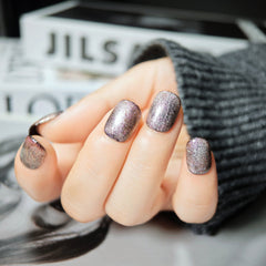 Nails Salon Acrylic Handmade, Press On Nails, 'STAR CLUSTER', Manicure, Extra short Length, Round Shape, Gel Glue Included