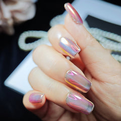 Nails Salon Acrylic Handmade, Press On Nails, 'GOOD TIME', Manicure, Medium Length, Square/Coffin Shape, Gel Glue Included