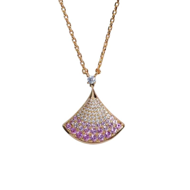 Fan shaped skirt necklace