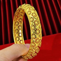 Exquisite Gold-Plated Filigree Bangles