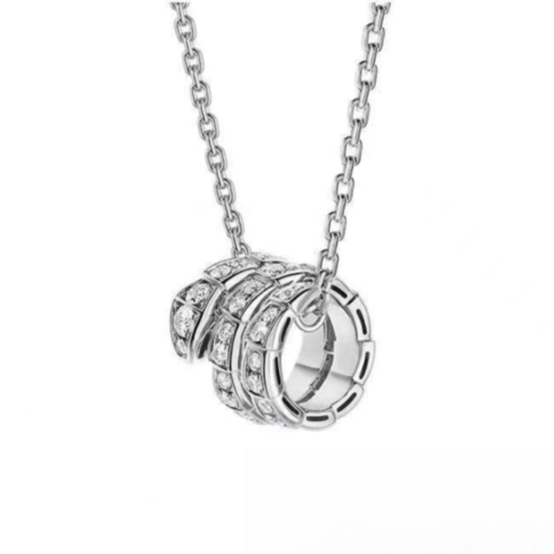 Snake bone diamond necklace