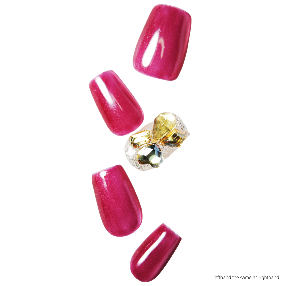 Nails Salon Acrylic Handmade, Press On Nails, 'ELEGANT BARBIE', Manicure, Short Length, Coffin Shape, Gel Glue Included