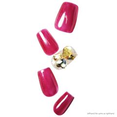Nails Salon Acrylic Handmade, Press On Nails, 'ELEGANT BARBIE', Manicure, Short Length, Coffin Shape, Gel Glue Included