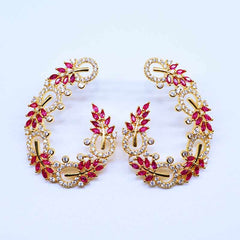 Floral Vine Crystal Statement Earrings