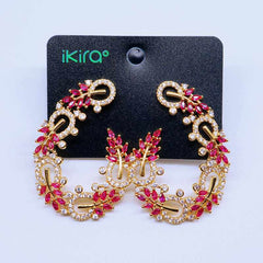 Floral Vine Crystal Statement Earrings