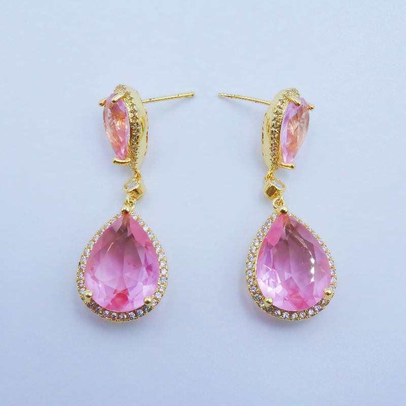 Glam Gemstone Drop Earrings