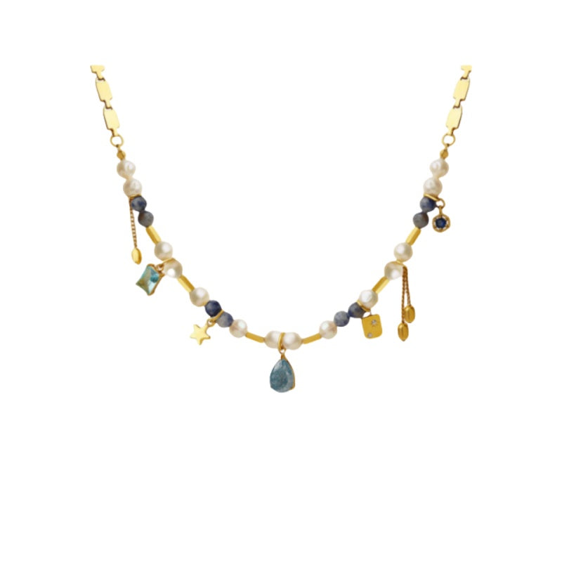 Celestial Charm Pearl & Gemstone Necklace