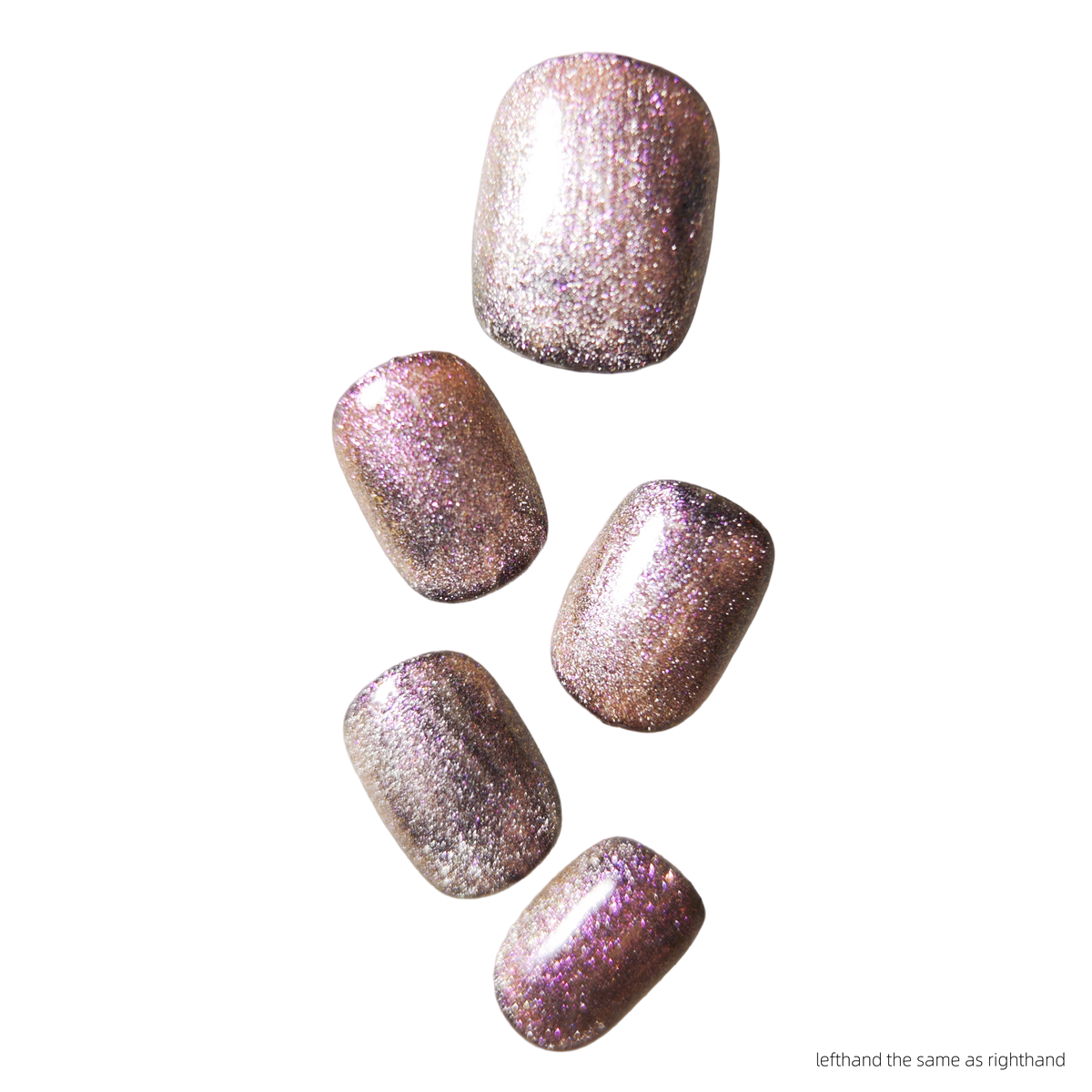Nails Salon Acrylic Handmade, Press On Nails, 'STAR CLUSTER', Manicure, Extra short Length, Round Shape, Gel Glue Included