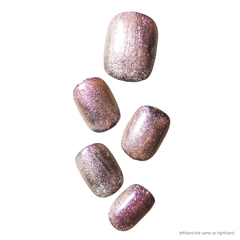 Nails Salon Acrylic Handmade, Press On Nails, 'STAR CLUSTER', Manicure, Extra short Length, Round Shape, Gel Glue Included