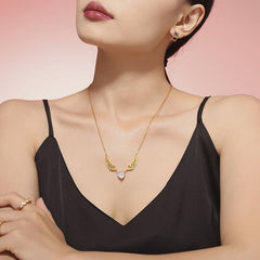 Angel Wing Heart Zircon Necklace