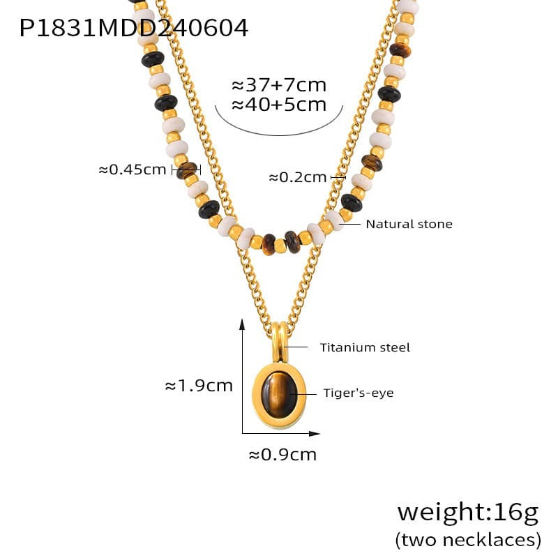 Boho Chic Tiger's  Eye Necklace Set