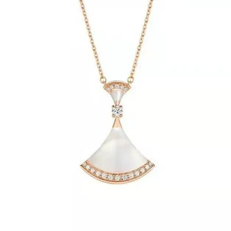 Fan shaped skirt necklace