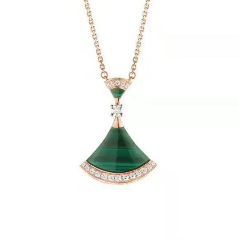 Fan shaped skirt necklace