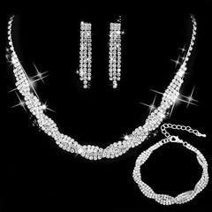 Glamour Wave Rhinestone Jewelry Set