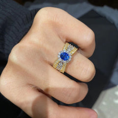 Luxury Lace-Inspired Gemstone Statement Ring