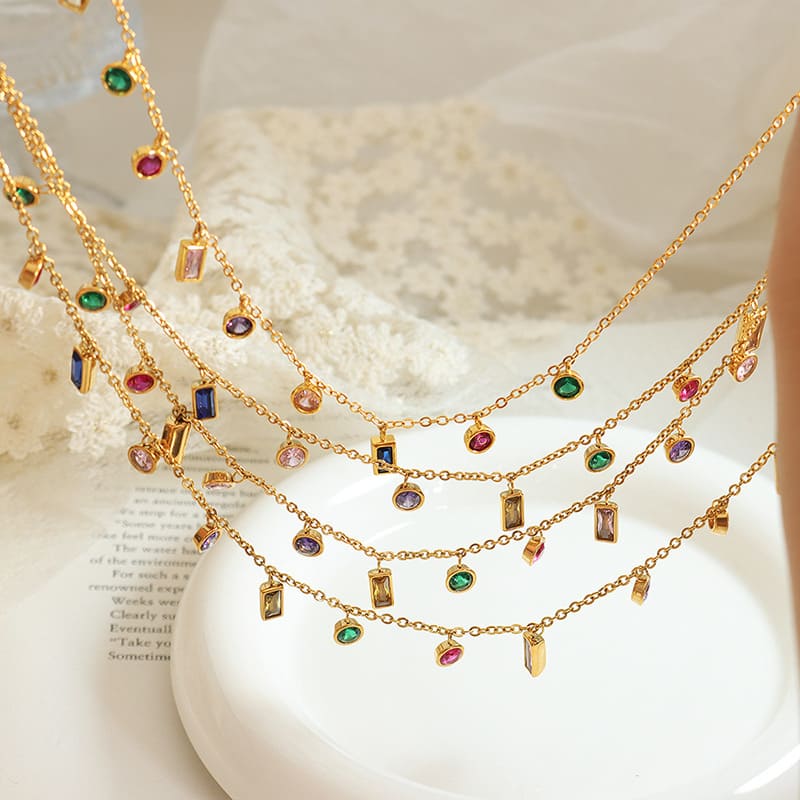 Radiance Rainbow Gemstone Necklace