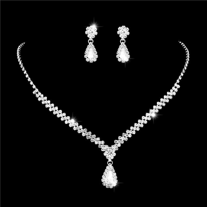 Water droplet diamond set of two pieces