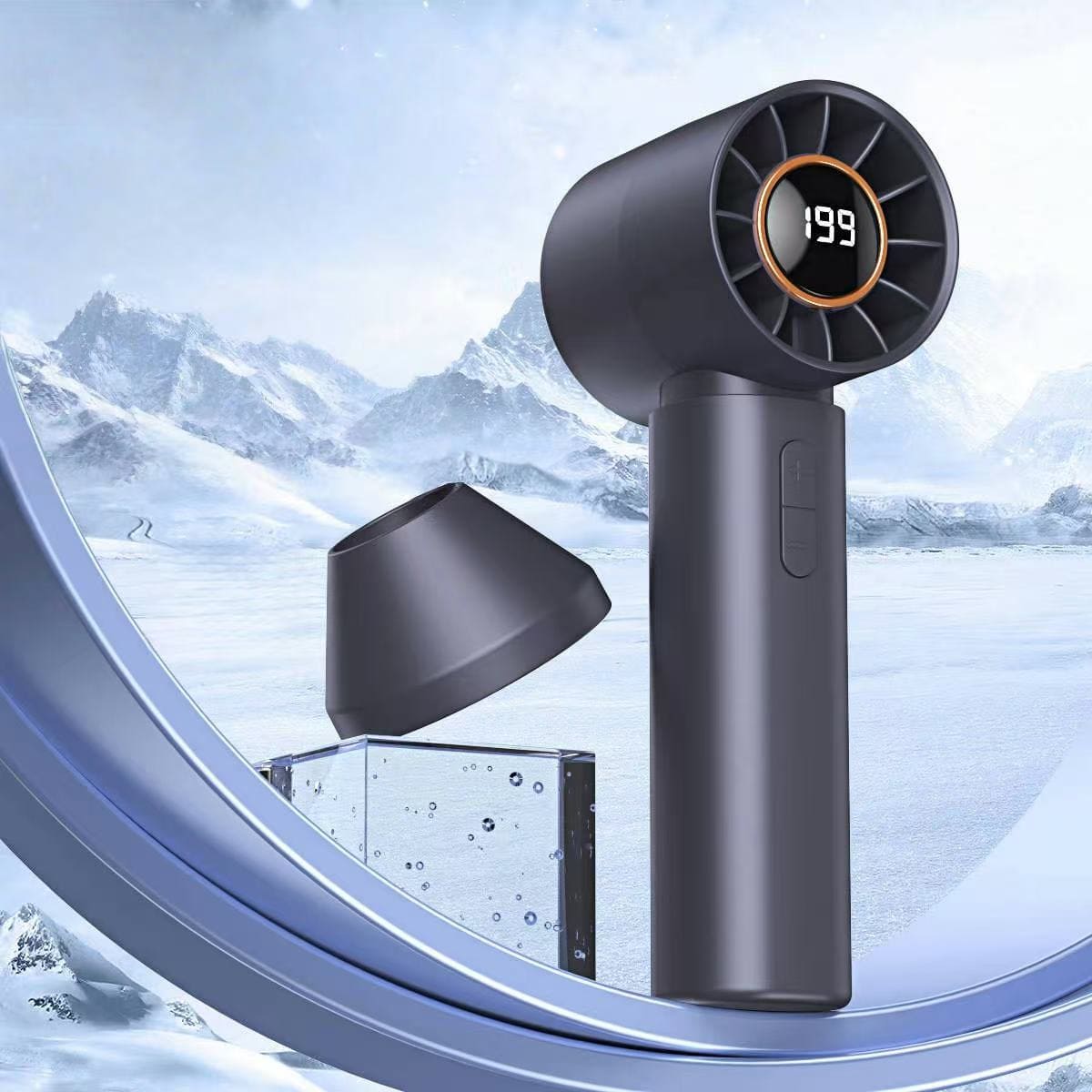 Handheld digital display small fan