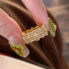 Micro inlaid cross ring