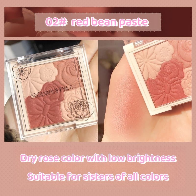 Embossed petal powder blusher plate