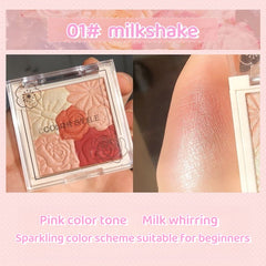 Embossed petal powder blusher plate