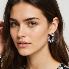 Blossom Crescent Flower Stud Earrings