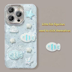 3D Shell Small Fish Apple Phone Case
