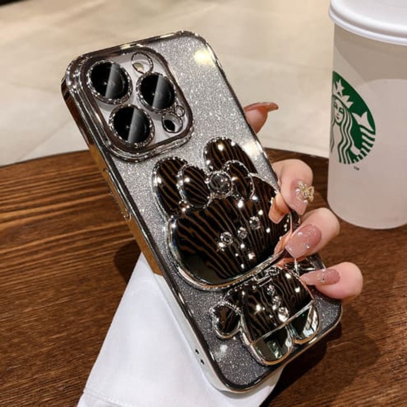 جراب هاتف سامسونج مع حامل مرآة على شكل أرنب