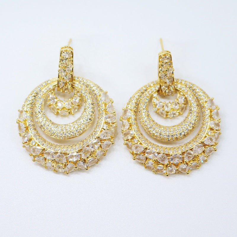 ikira earrings_Triple Halo Sparkle Earrings