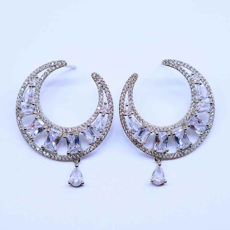 Crescent Teardrop Statement Earrings