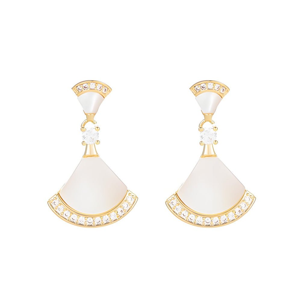 Elegant Fan-Shaped Drop Earrings
