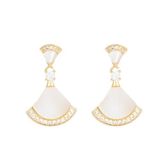 Elegant Fan-Shaped Drop Earrings