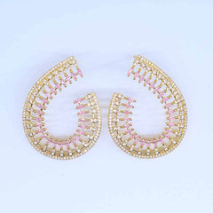 Glamorous Open Crescent Gem Earrings